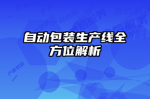 自動包裝生產(chǎn)線全方位解析