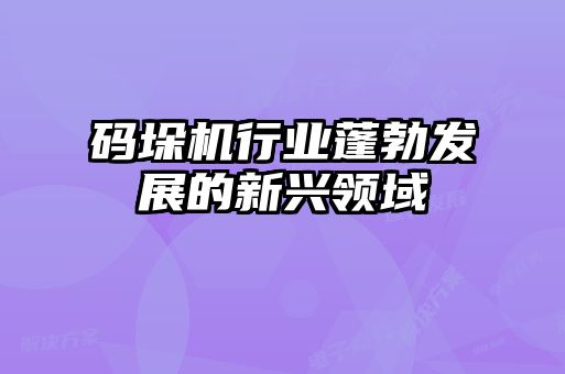 碼垛機行業(yè)蓬勃發(fā)展的新興領(lǐng)域