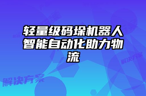 輕量級(jí)碼垛機(jī)器人智能自動(dòng)化助力物流