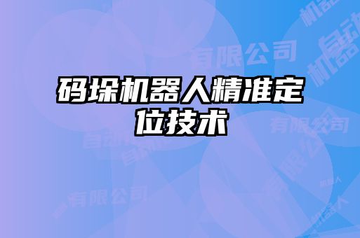 碼垛機器人精準定位技術(shù)
