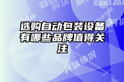 選購自動包裝設(shè)備有哪些品牌值得關(guān)注