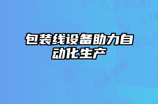 包裝線設備助力自動化生產(chǎn)