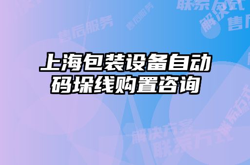 上海包裝設(shè)備自動碼垛線購置咨詢