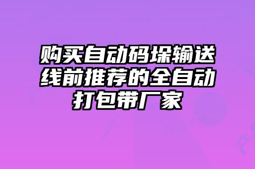 購(gòu)買(mǎi)自動(dòng)碼垛輸送線前推薦的全自動(dòng)打包帶廠家