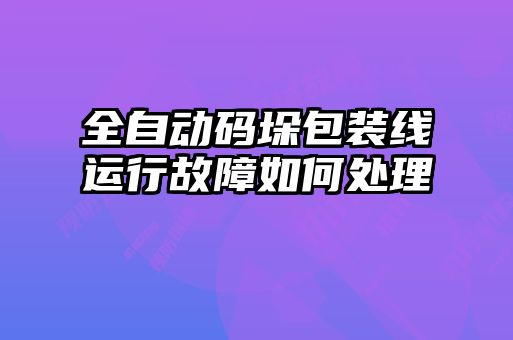 全自動(dòng)碼垛包裝線運(yùn)行故障如何處理