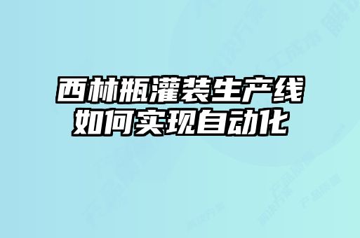 西林瓶灌裝生產(chǎn)線如何實(shí)現(xiàn)自動化