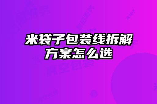 米袋子包裝線(xiàn)拆解方案怎么選
