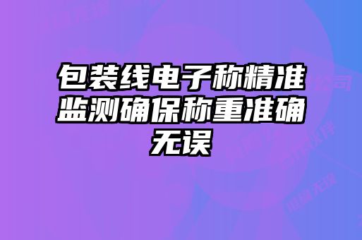 包裝線電子稱精準監(jiān)測確保稱重準確無誤