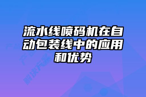 流水線噴碼機(jī)在自動(dòng)包裝線中的應(yīng)用和優(yōu)勢