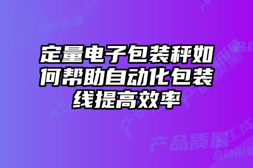 定量電子包裝秤如何幫助自動(dòng)化包裝線提高效率