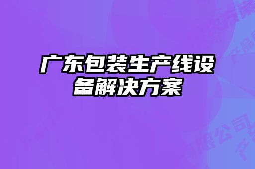 廣東包裝生產(chǎn)線設備解決方案