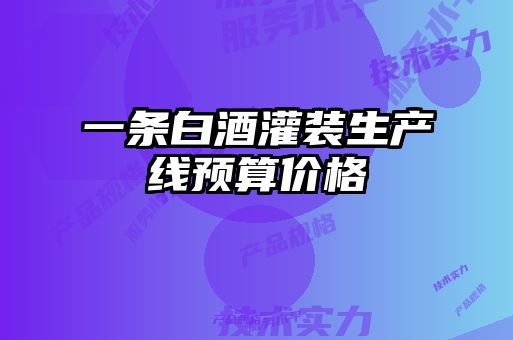 一條白酒灌裝生產(chǎn)線預(yù)算價格