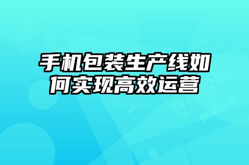 手機(jī)包裝生產(chǎn)線如何實(shí)現(xiàn)高效運(yùn)營