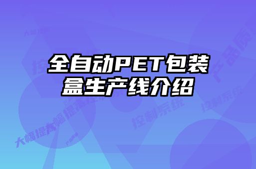 全自動(dòng)PET包裝盒生產(chǎn)線介紹