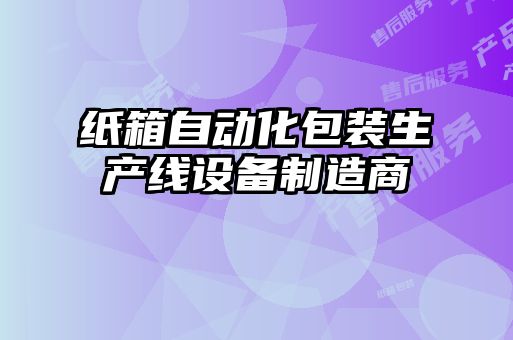 紙箱自動(dòng)化包裝生產(chǎn)線(xiàn)設(shè)備制造商