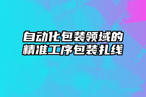 自動化包裝領(lǐng)域的精準(zhǔn)工序包裝扎線