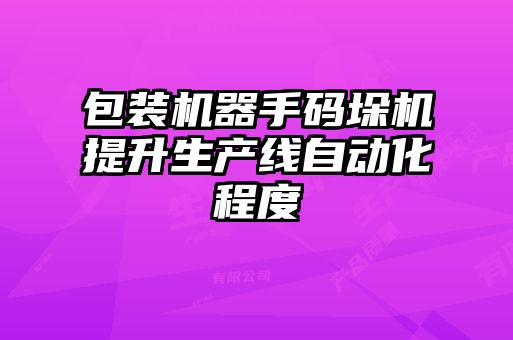 包裝機(jī)器手碼垛機(jī)提升生產(chǎn)線自動化程度