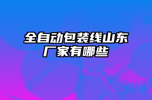 全自動(dòng)包裝線山東廠家有哪些